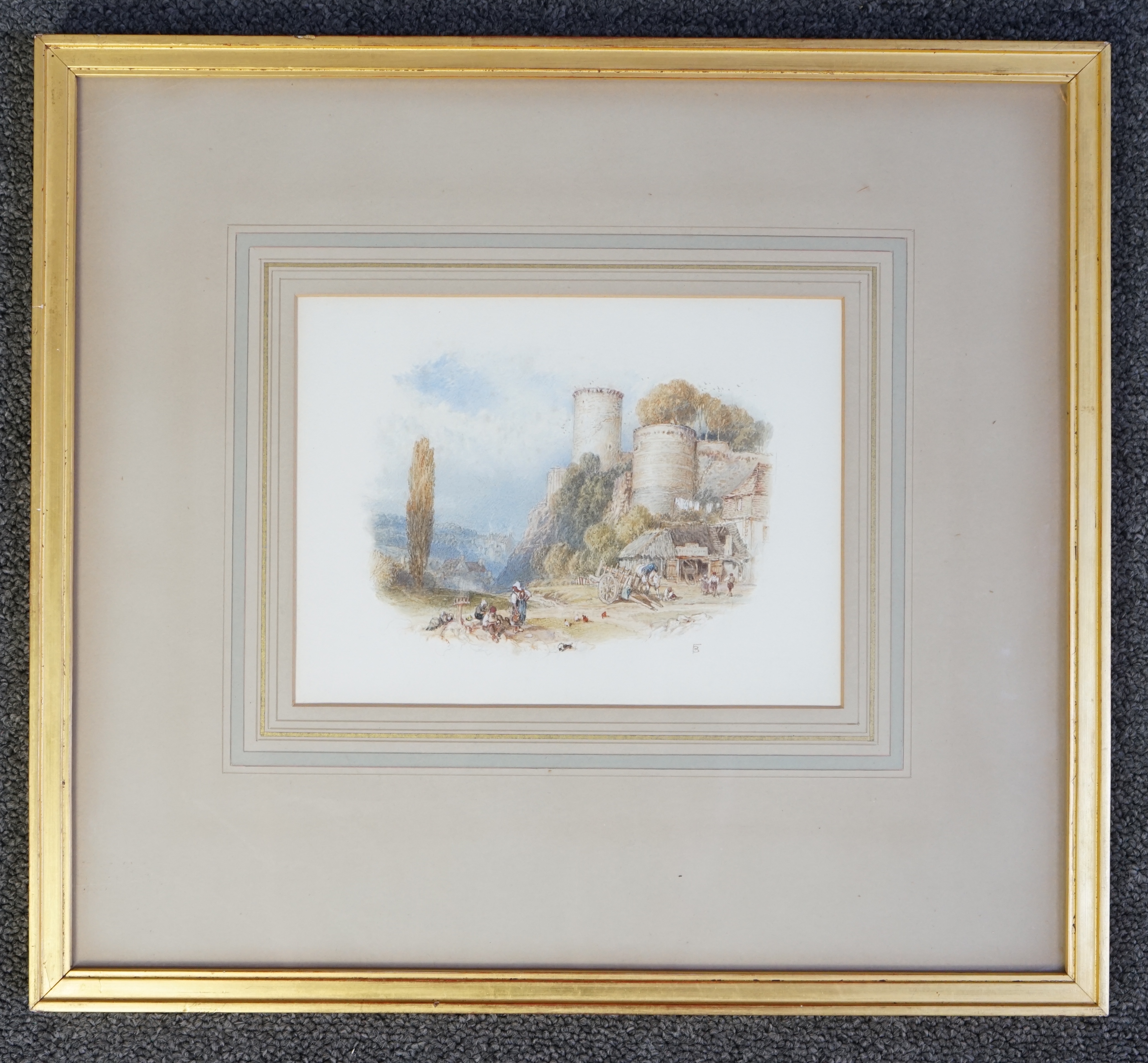 Myles Birket Foster RWS (1825-1899), 'The Old Keep', watercolour, 14 x 18.5cm